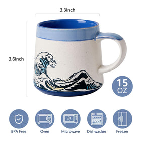 BICETTO Great Wave glaze detail highlights craft and color.
