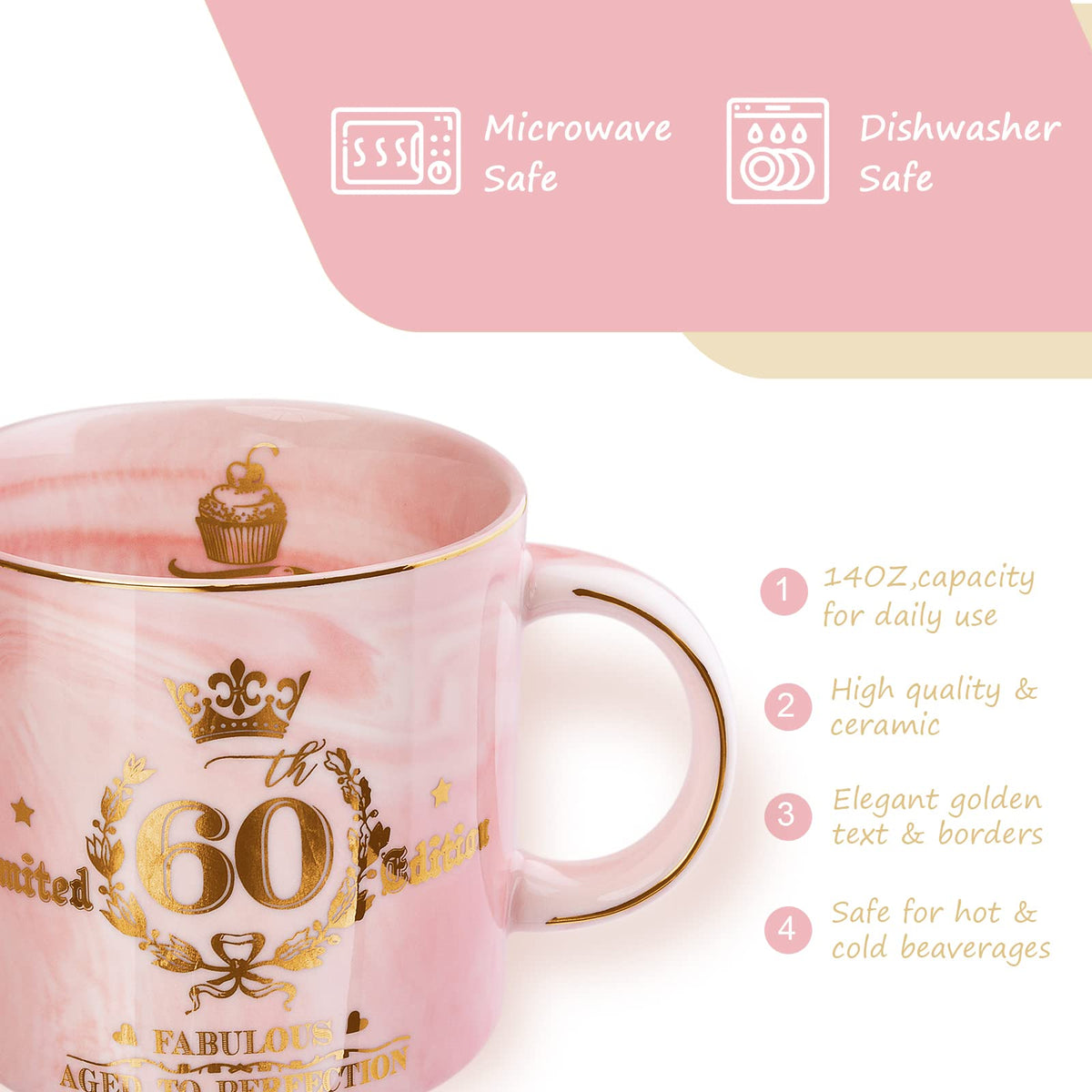 Biching 60th birthday mug with ergonomic handle for comfortable daily use