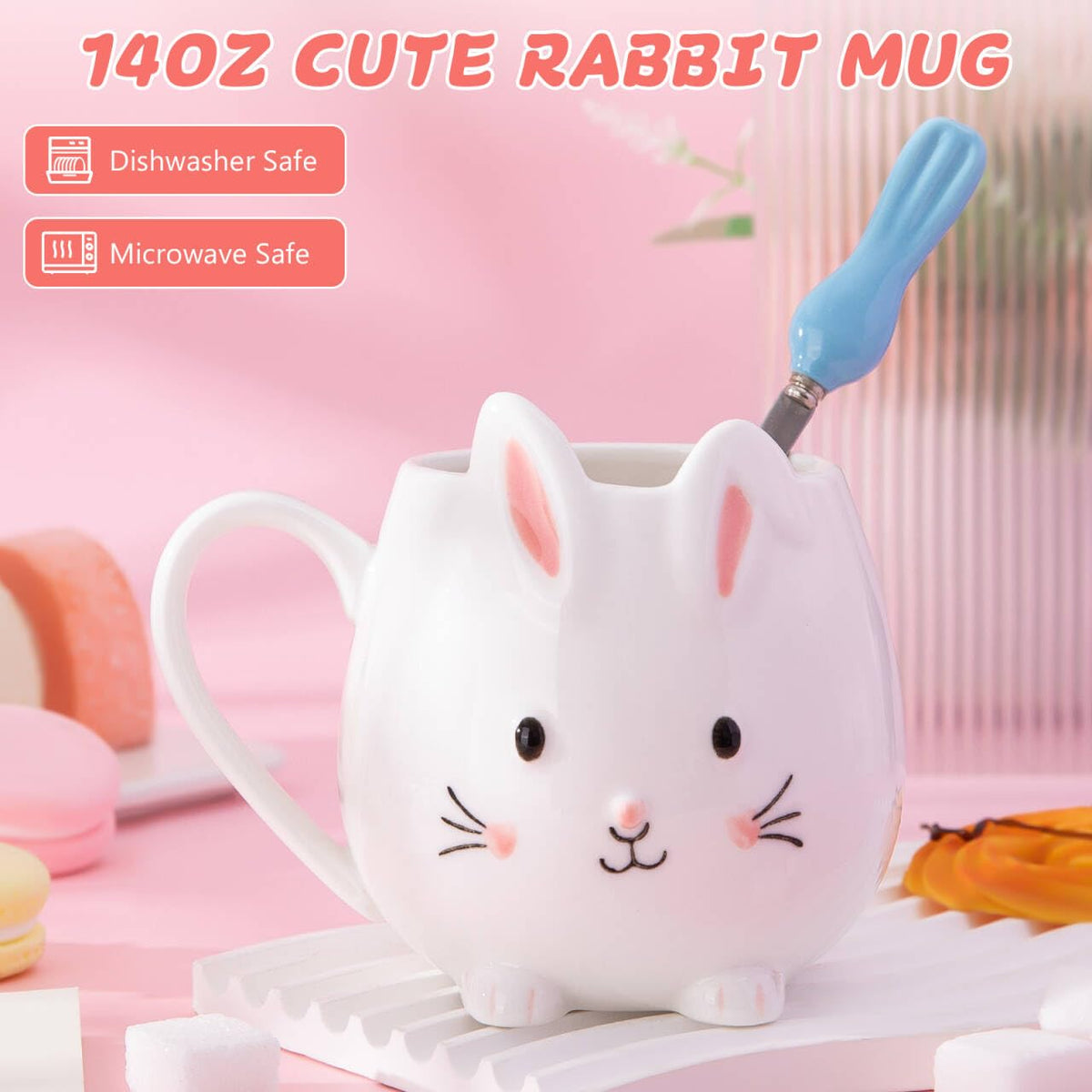 Biching bunny spoon pairs with the mug for a charming Easter gift.
