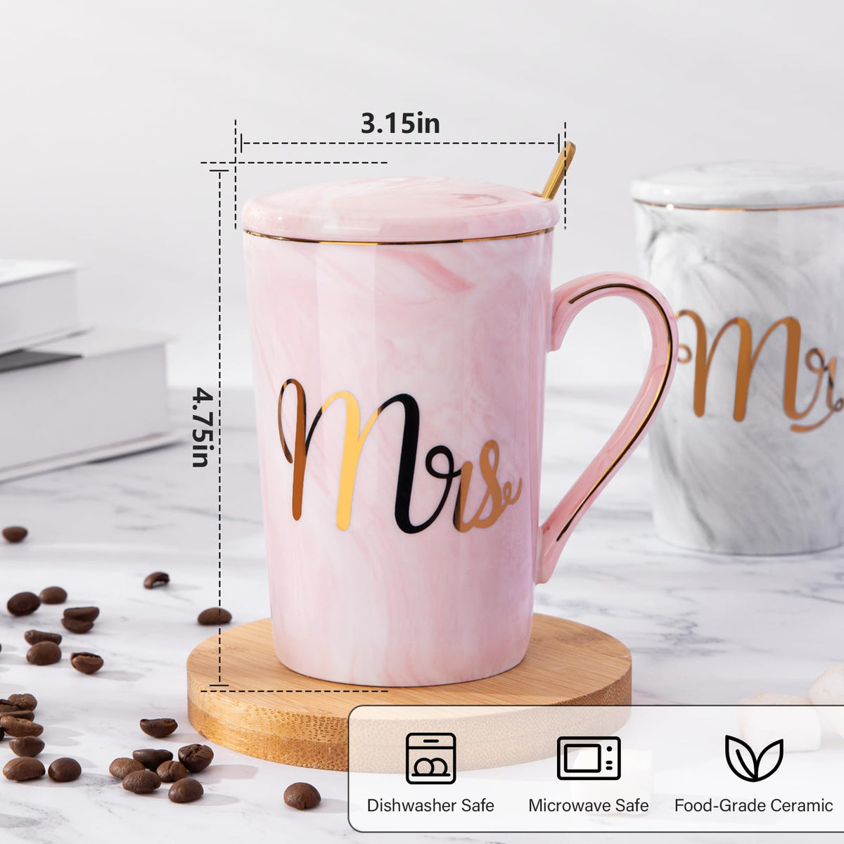 Elegant gift box packaging protects mugs during gifting.