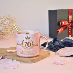 Biching gold-pattern mug, vibrant design that stays bright