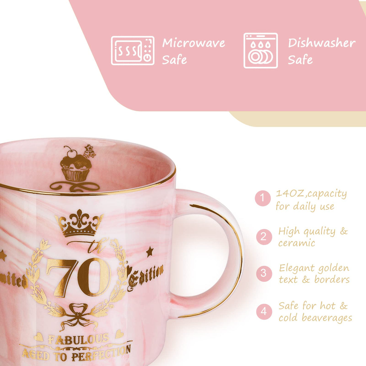 Biching marble mug with gold accents, durable and stylish