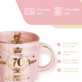 Biching marble mug with gold accents, durable and stylish