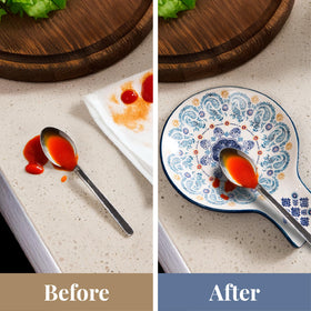 Durable lead-free ceramic Bico spoon rest built for daily kitchen use.
