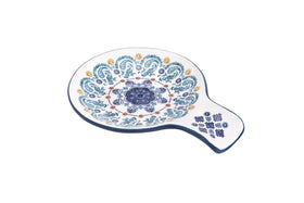 Bico Blue Talavera spoon rest on stove top keeps counters clean.