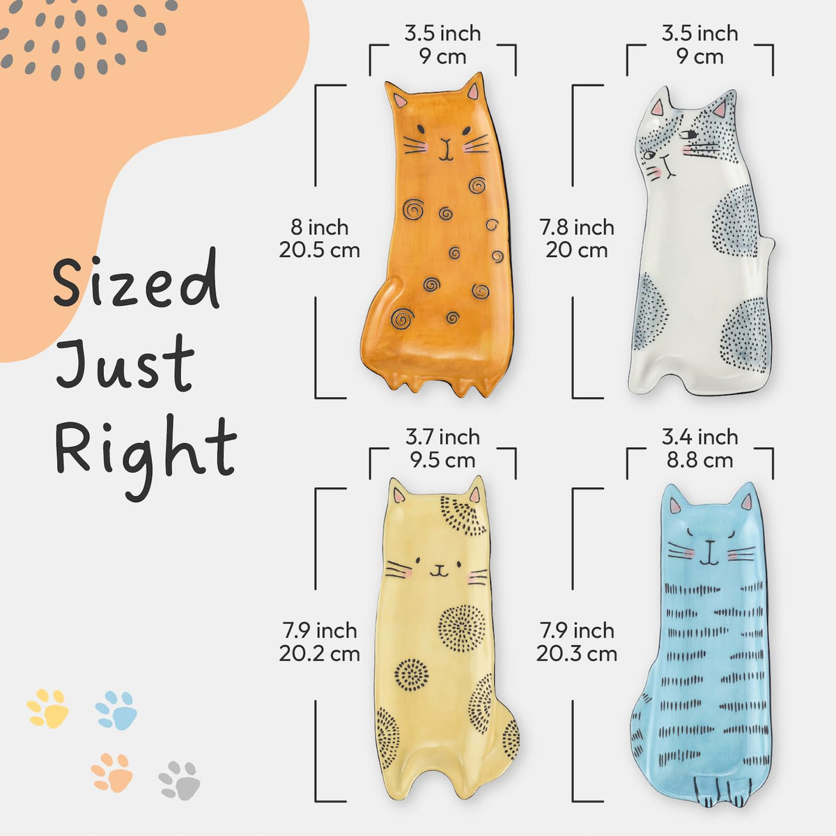 Bico Cartoon Cat Plate 3: compact stoneware for desserts and side dishes.
