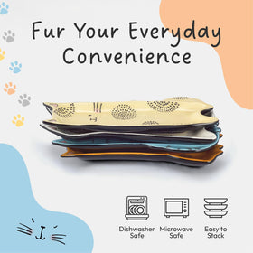 Bico Cartoon Cat Plate 4: durable, lead-free ceramic for daily use.