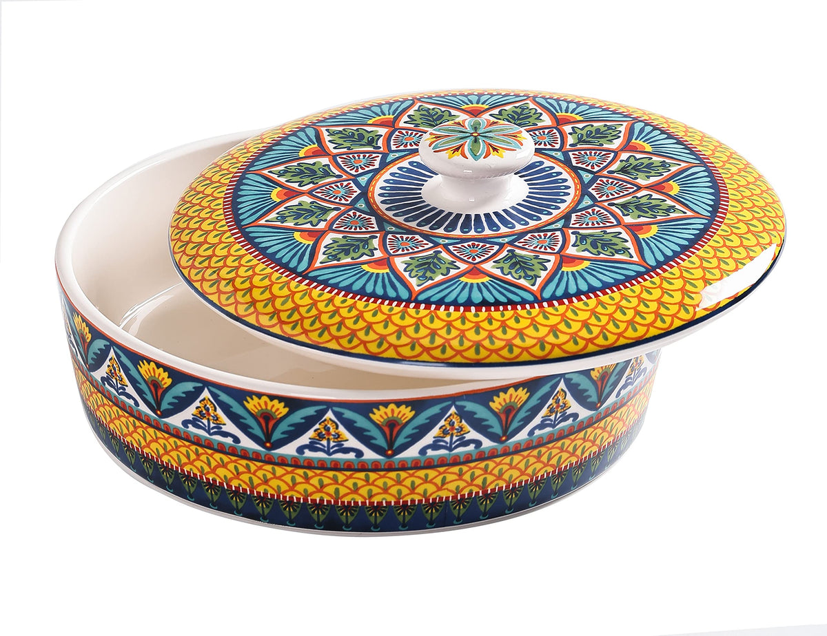 Bico Havana tortilla warmer features an elegant pattern for a coordinated table.