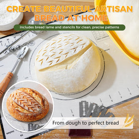 BICRET silicone-proofing baskets with wheat texture for easy cleanup and reusable proofing.