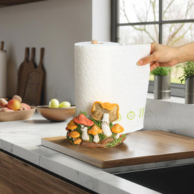 Bicuzat paper towel holder on kitchen countertop adds charm and organization.