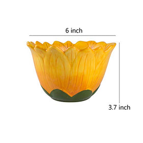 Bicuzat sunflower candy bowl 6in side view, elegant tabletop centerpiece
