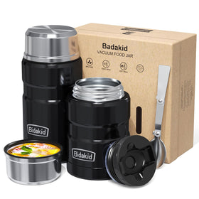 Bidakid insulated 25.4oz jar with a tight seal for hot or cold meals on the go.