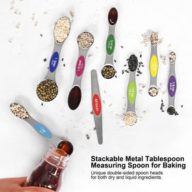 Bidful magnetic spoons on metal surface for quick access