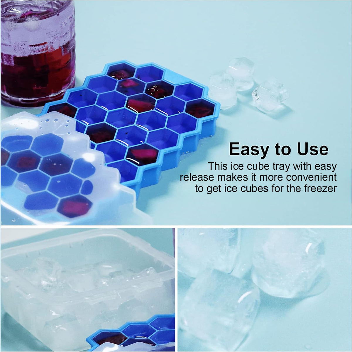 BIDFUL freezer organization tray for neat ice storage in bins.