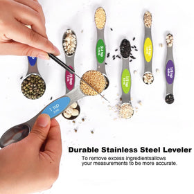 Bidful oval-head design spoons reach into narrow jars easily