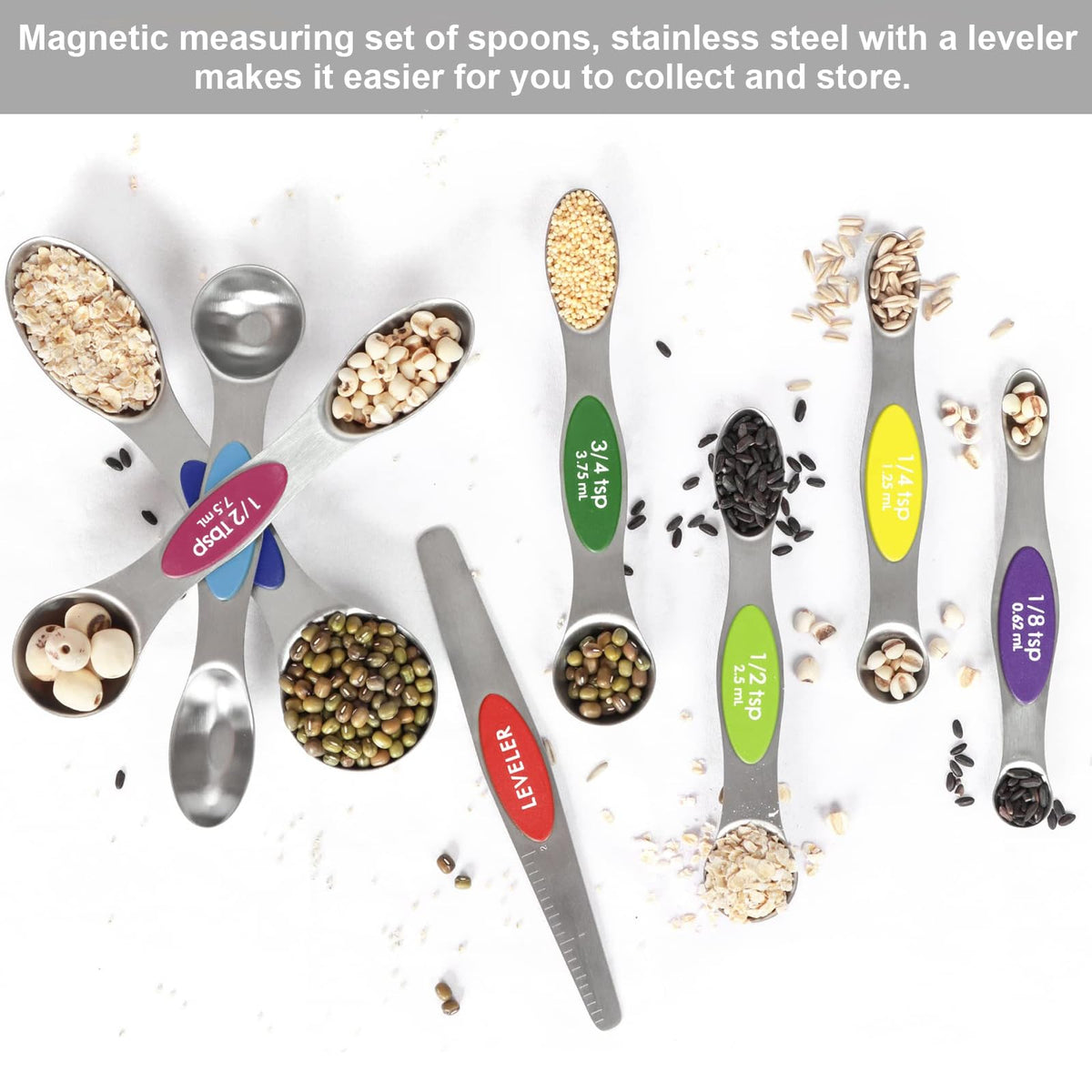 Bidful spoons fit neatly in spice jars for narrow spaces