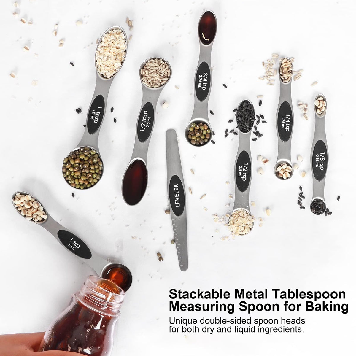 BIDFUL spoons fit in spice jars and narrow drawers for apartments.