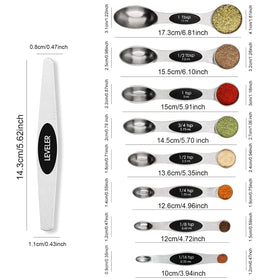 BIDFUL stainless steel dual-sided spoons fit narrow spice jars.