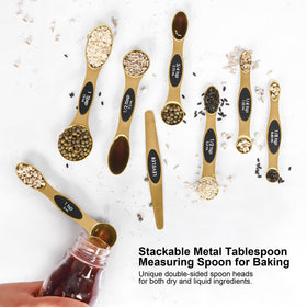 Bidful stainless steel measuring spoons, rust-resistant and durable for dry or liquid ingredients.
