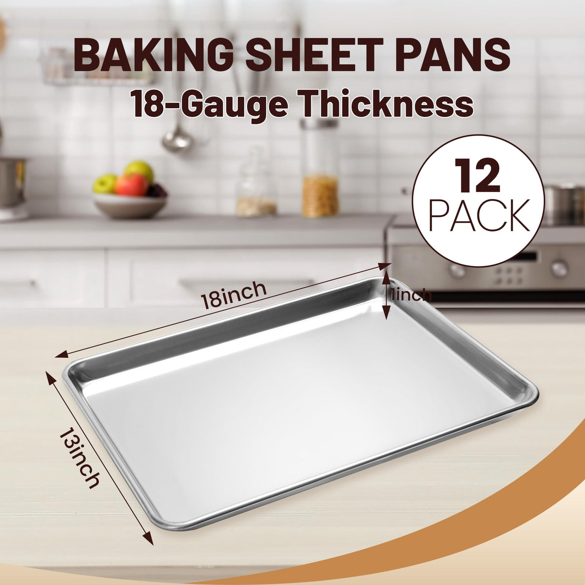 BIEAMA aluminum baking pan with 18x13 inch dimensions for durable use