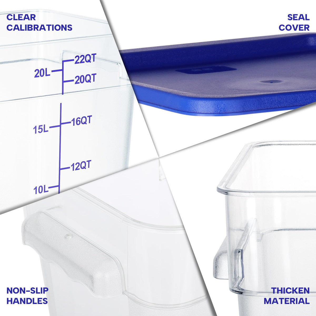 BIEAMA container with clear measurement scale for quick inventory checks.