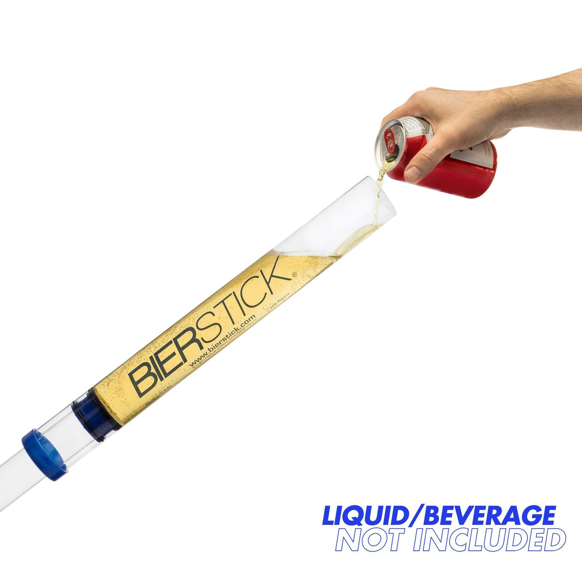 Bierstick at tailgate ready for fast beverage chug and icebreaker