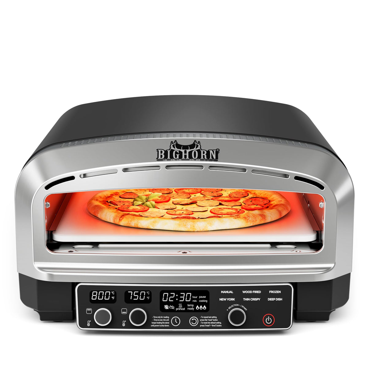 BIG HORN 14-inch pizza oven for home dinners with professional-style results.