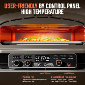 BIG HORN 850°F capability highlights fast, even baking of pizzas.