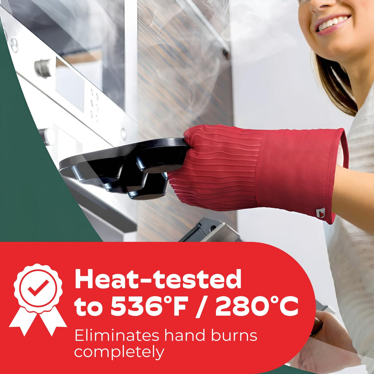 Big Red House red oven mitts with non-slip silicone palms for secure grip