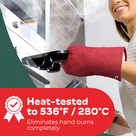 Big Red House red oven mitts with non-slip silicone palms for secure grip