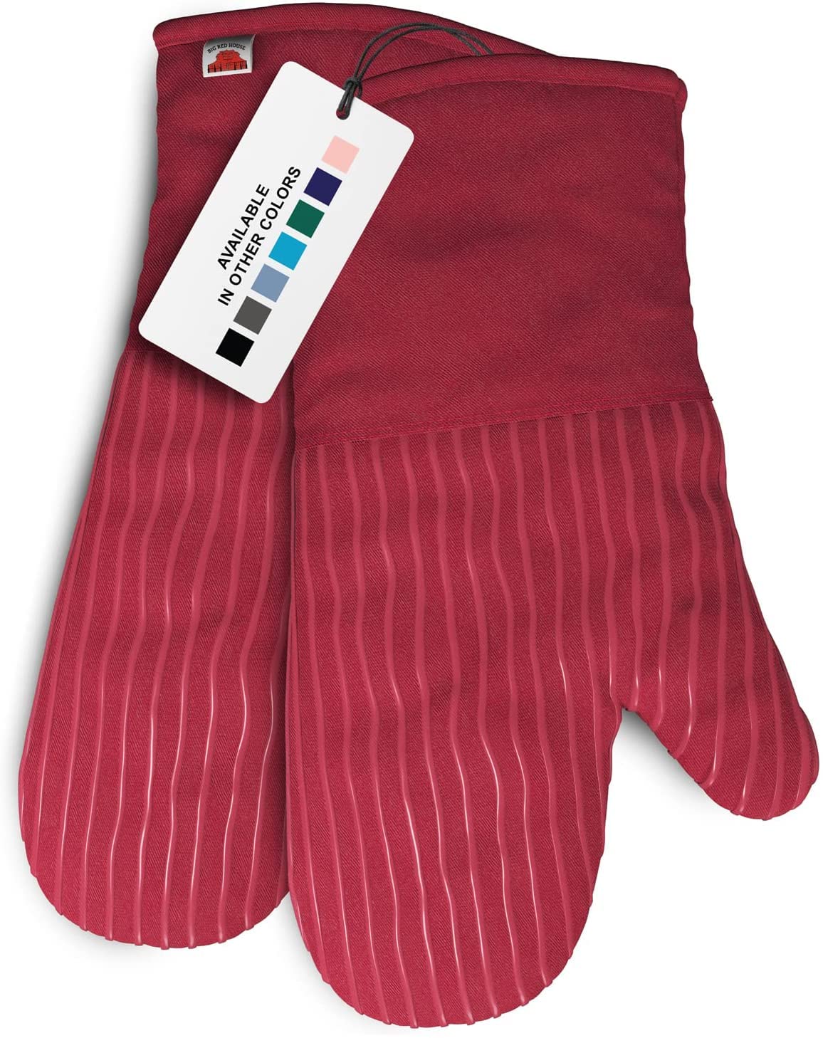 Big Red House red silicone oven mitts 12.5-inch length for extended protection
