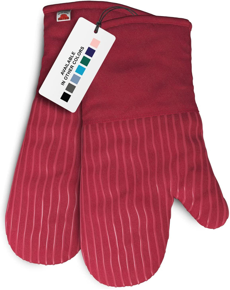 Big Red House red silicone oven mitts 12.5-inch length for extended protection