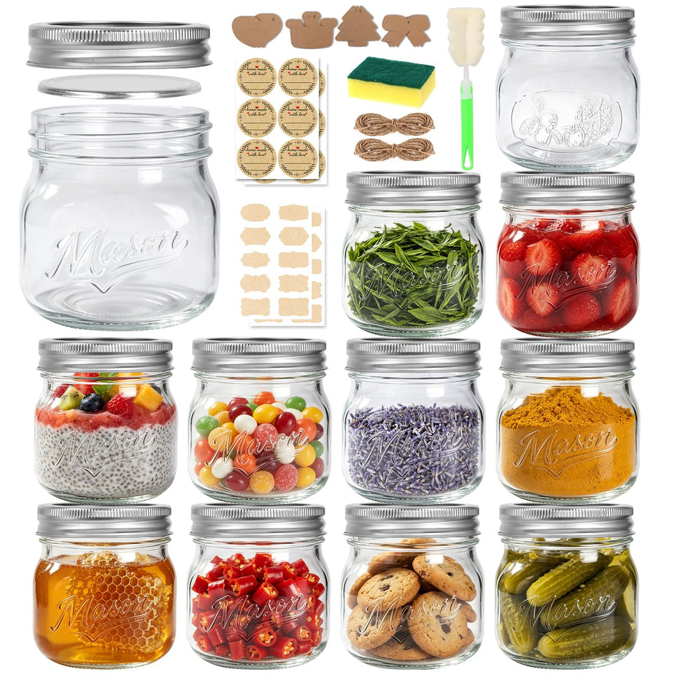 BIGIVACA 16oz wide-mouth jar front view for easy filling and clear storage