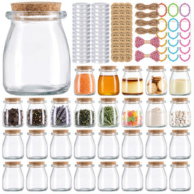 BIGIVACA 7oz glass jars with cork lids, ideal for versatile gifting and storage.