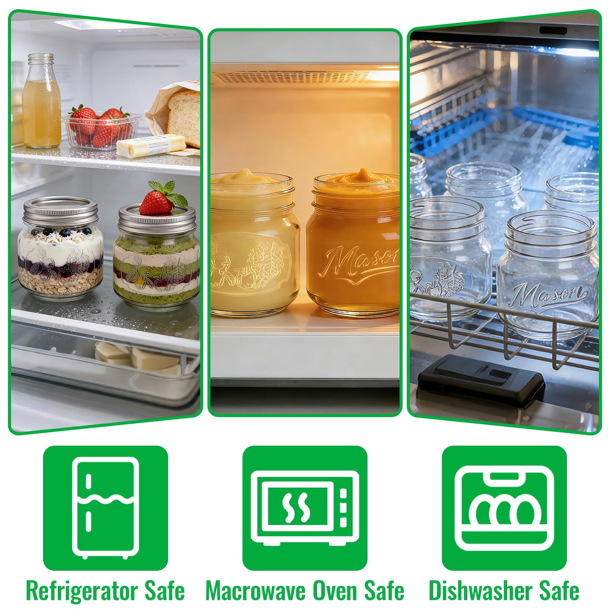 BIGIVACA 2-piece lids provide an airtight seal for freshness