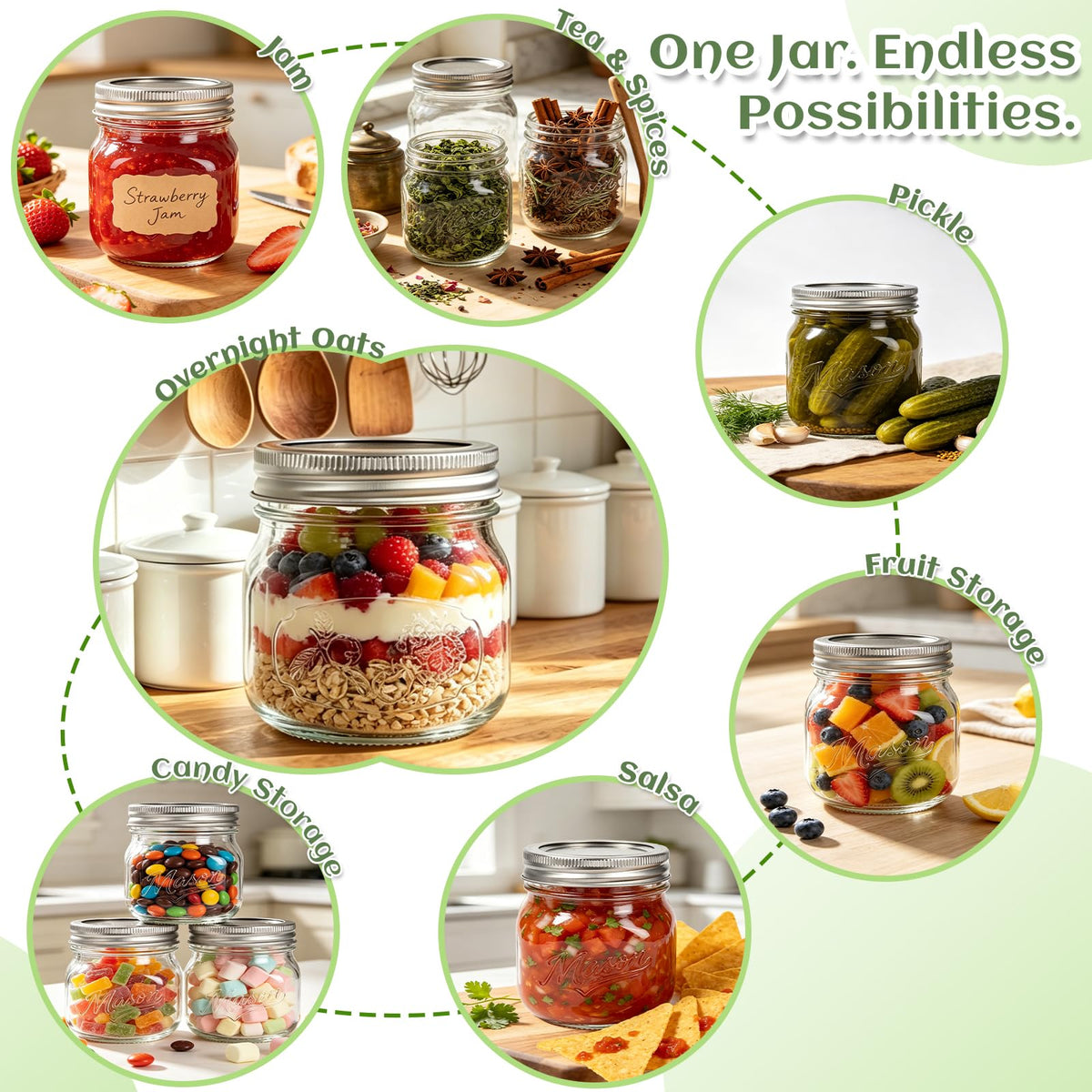 BIGIVACA jars used in DIY crafts and charming home decor