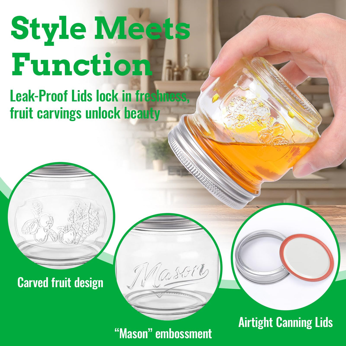 Back view shows dual embossing for decorative, rustic shelf appeal