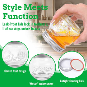 Back view shows dual embossing for decorative, rustic shelf appeal