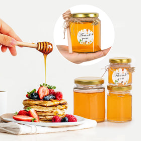 BIGIVACA wooden dipper in use for smooth honey scooping