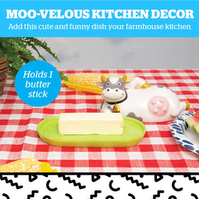 BigMouth Inc cow-shaped lid adds farmhouse charm to any counter.