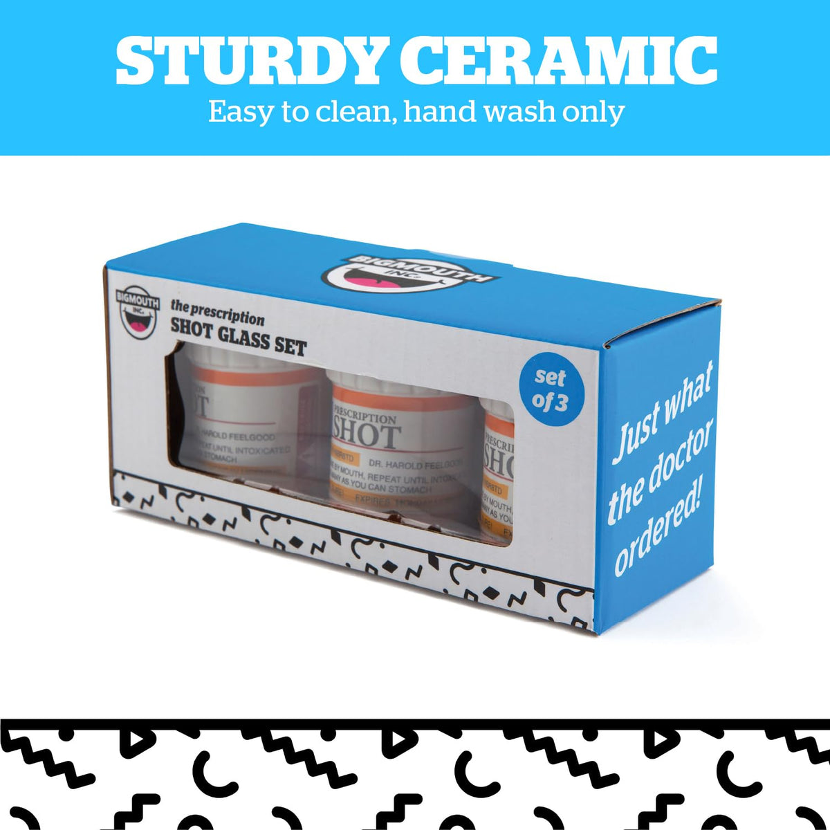 BigMouth Inc party-ready prescription bottle shot glasses enhance gatherings.
