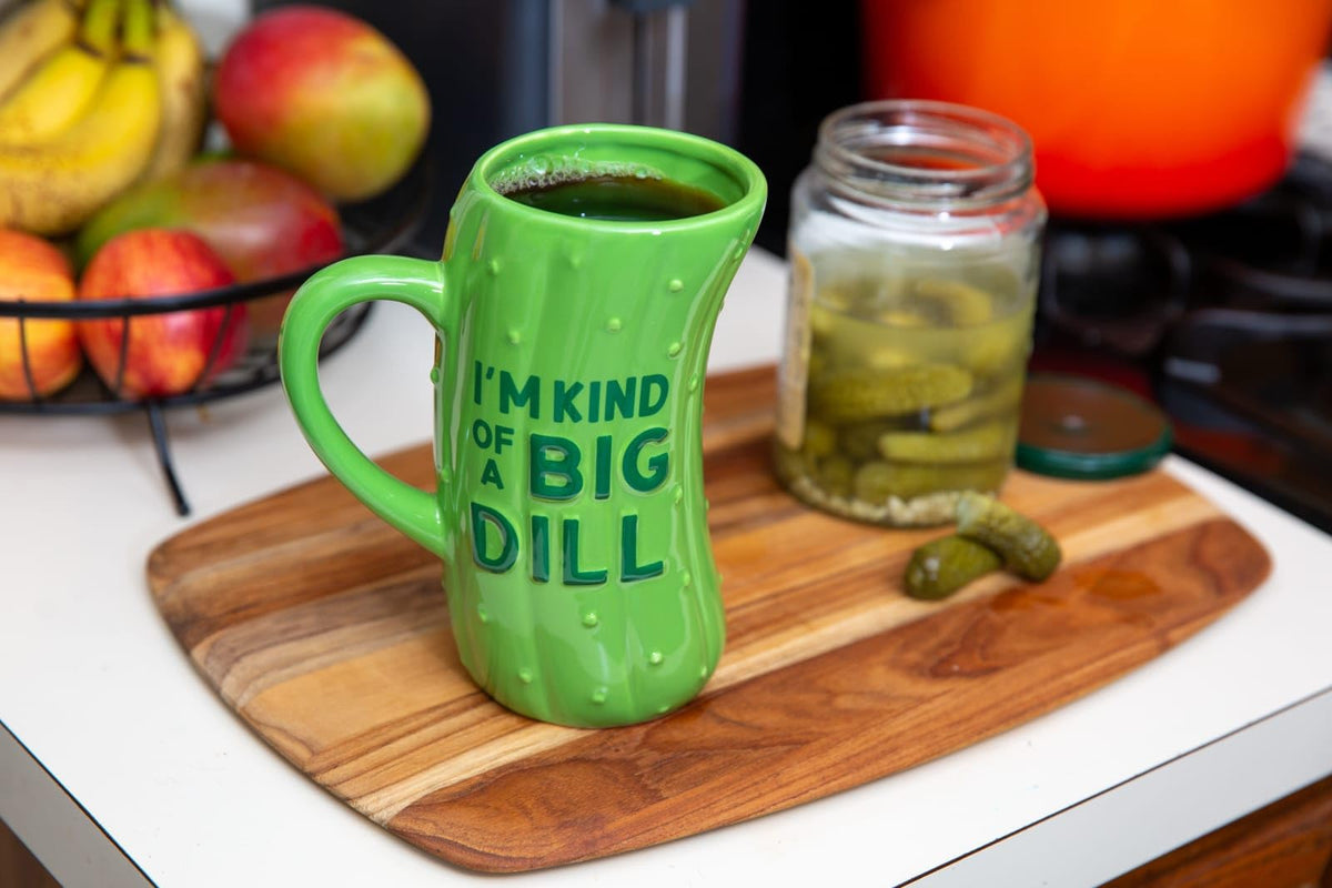 Durable ceramic pickle mug from BigMouth Inc for everyday coffee.