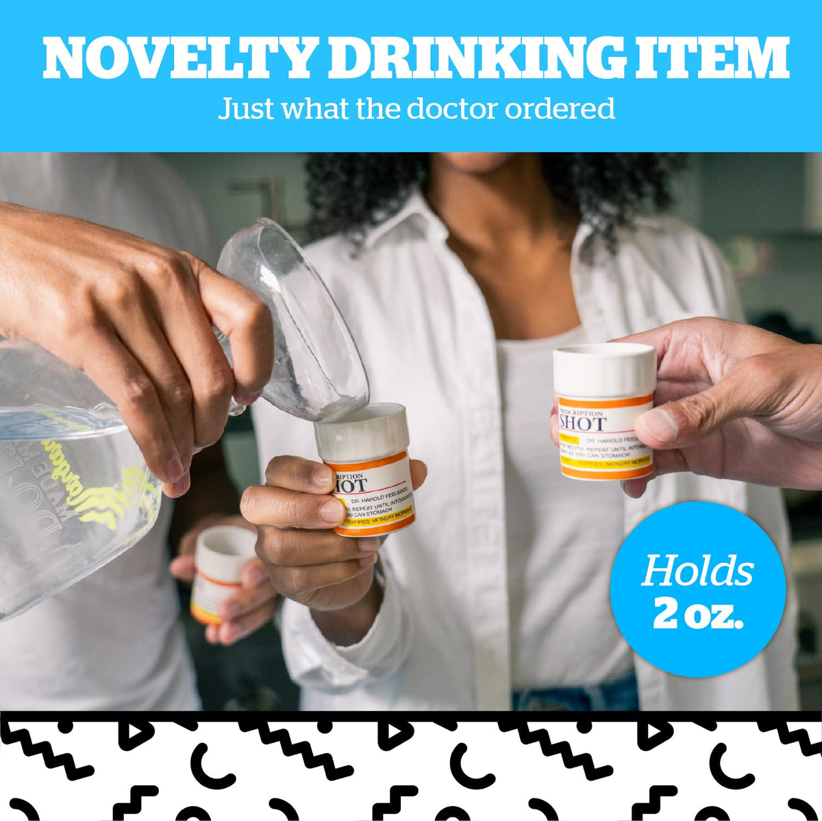 BigMouth Inc three-pack shot glasses highlight quirky novelty tabletop accents.