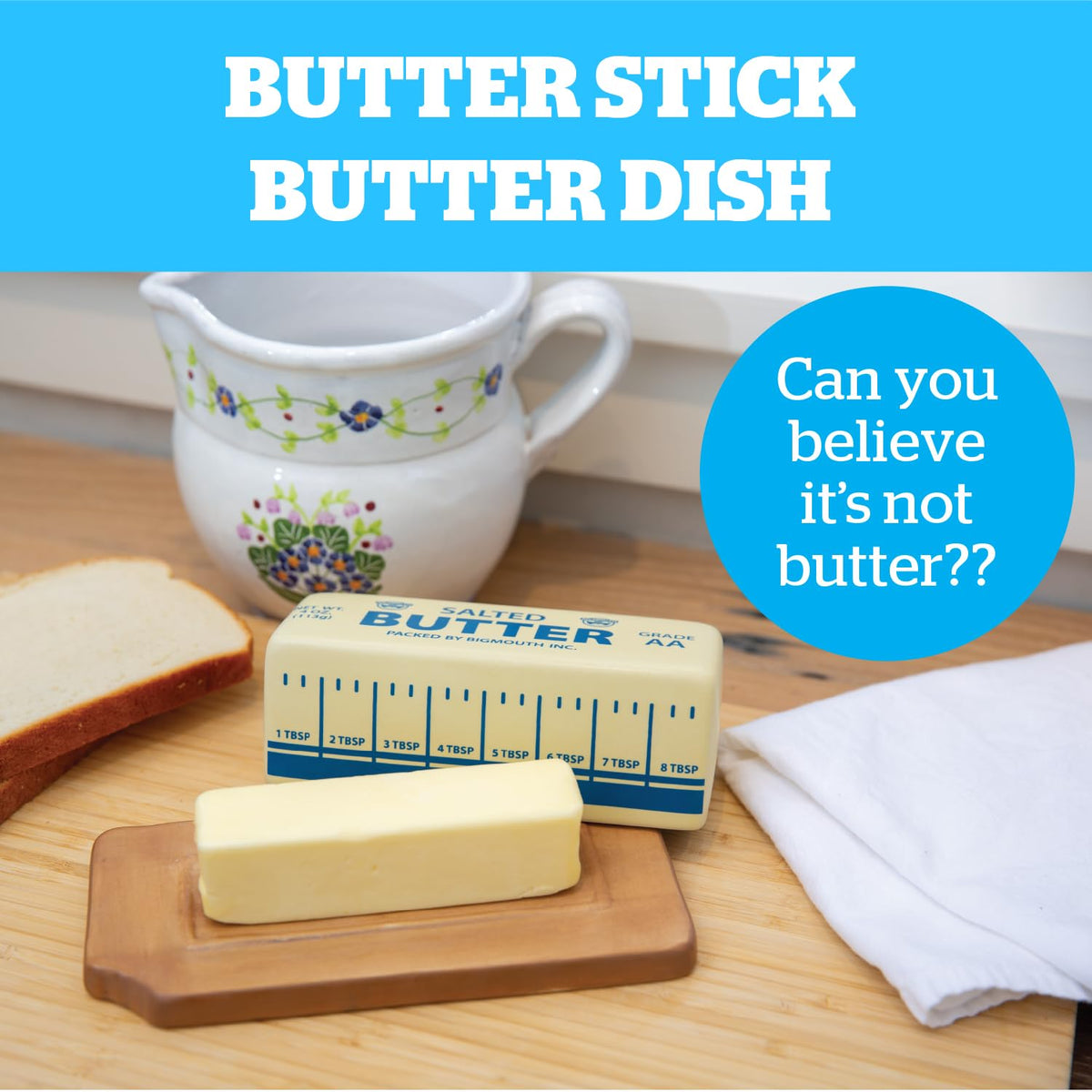 BigMouth novelty butter dish showcases a playful design for eclectic kitchen decor.