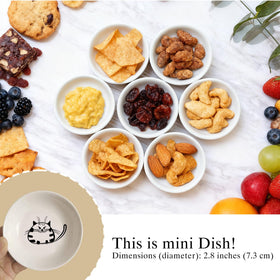 BigNoseDeer cat ceramic dish set, six patterns for condiments and snacking.