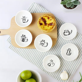BigNoseDeer cute cat pattern dish, ideal as jewelry or key dish.