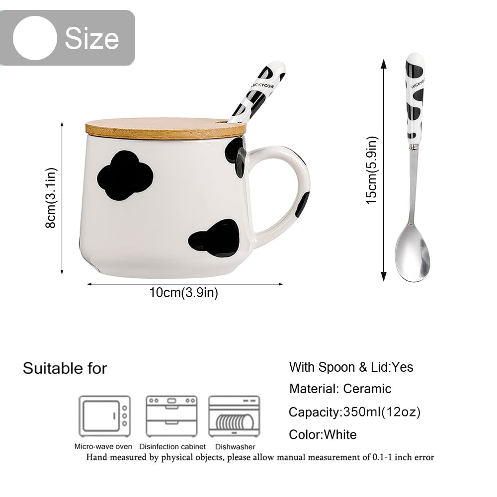 BigNoseDeer dishwasher-safe ceramic mug with lid and spoon.