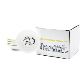 BigNoseDeer six unique cat designs dish, perfect for appetizers and dips.