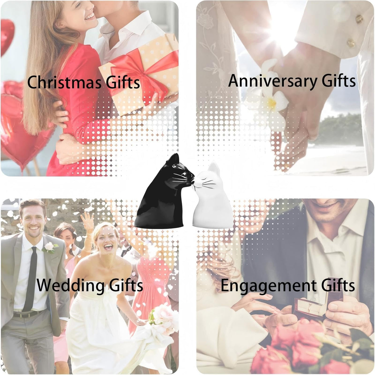 BigNoseDeer wedding gift-cat mugs in celebration, ideal for bridal showers.