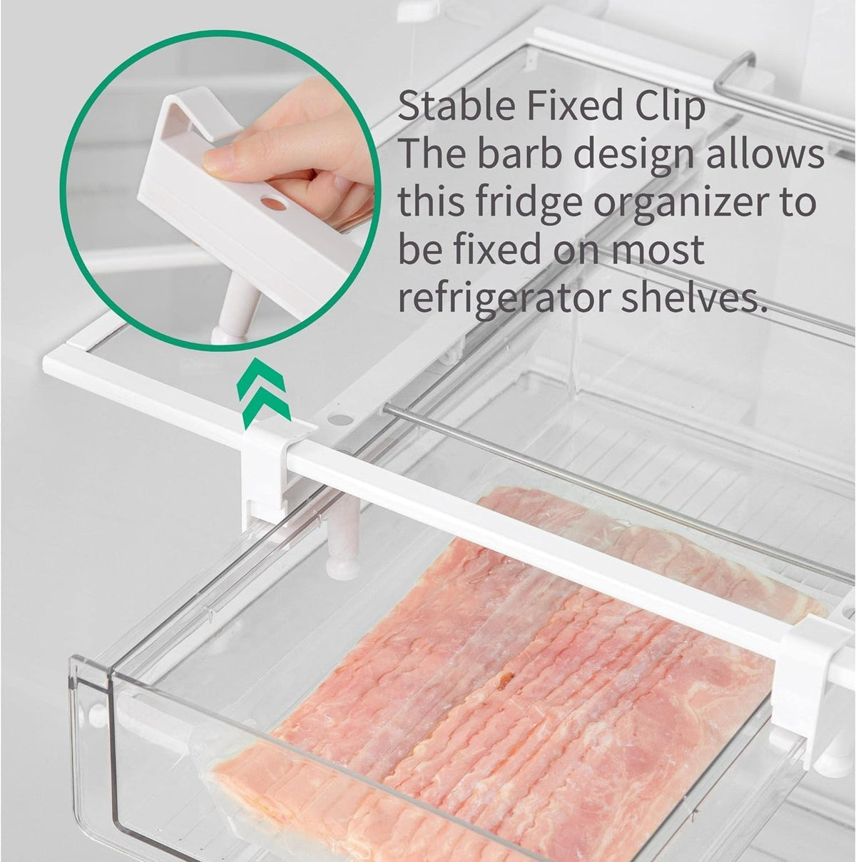 BIINONE large fridge drawer easy to wipe clean and resist smells
